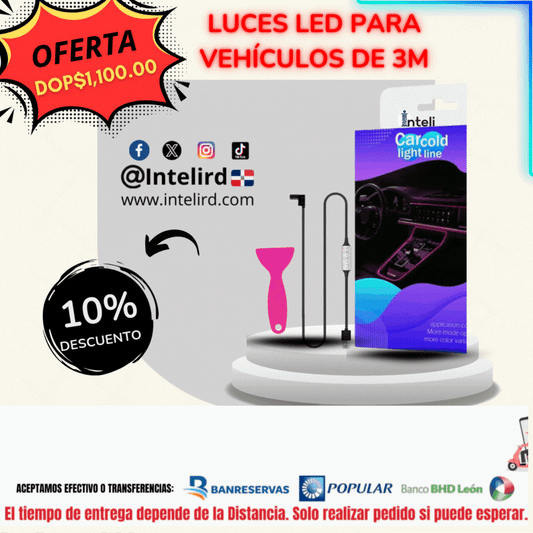 Cinta LED para Interior de Auto 3M