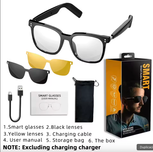 SG-19 Pro Smart Glasses BT – Gafas Inteligentes con Bluetooth, Altavoces y Lentes Intercambiables